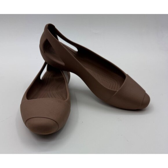 Crocs Sienna Brown/Bronze Flats With Closed Toe Size 9 - Picture 2 of 10